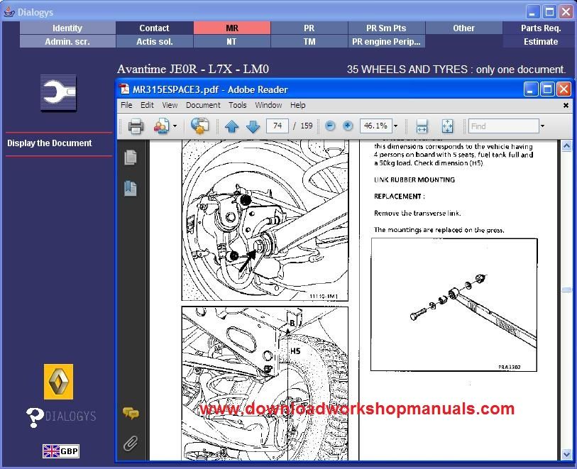 Renault Avantime service manual